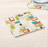 MID CENTURY MODERN Patroonvierkant papieren Onderz Kartonnen Onderzetters (Schuin)