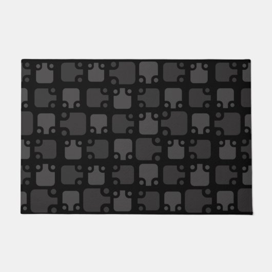 Mid Century Modern Pattern Black Deurmat (Voorkant)