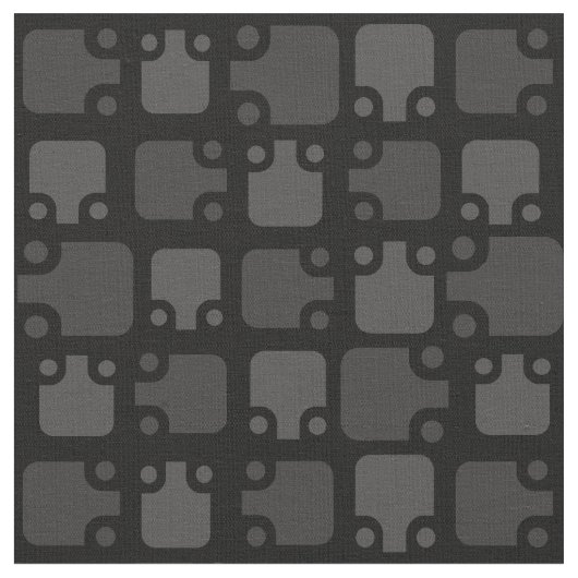 Mid Century Modern Pattern Black Stof (Close Up)