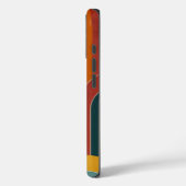 Mid-Century Modern Pattern Blauwgroen Sinaasappel Case-Mate iPhone Case (Achterkant / Links)