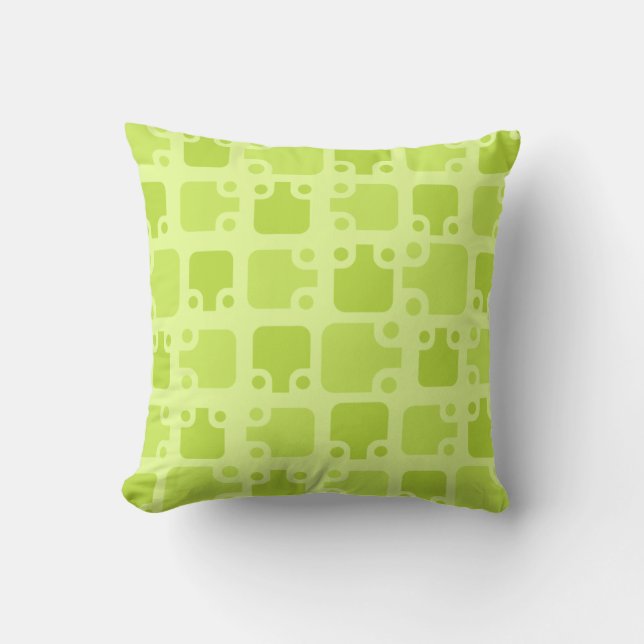 Mid Century Modern Pattern Chartreuse Kussen (Voorkant)