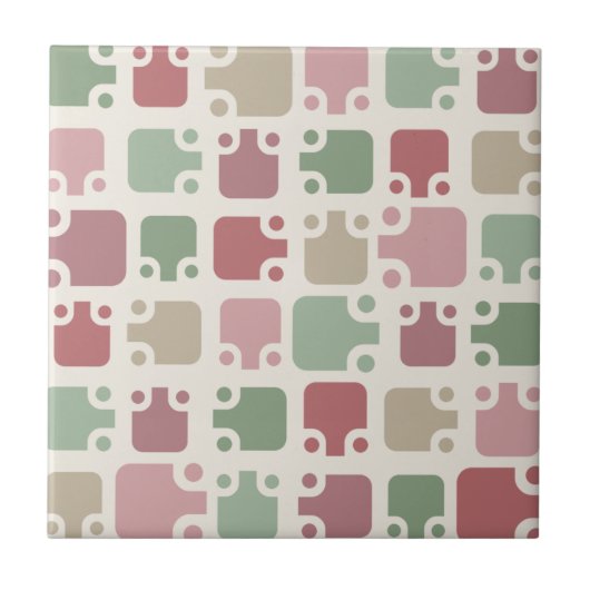 Mid Century Modern Pattern Christmas Tegeltje (Voorkant)
