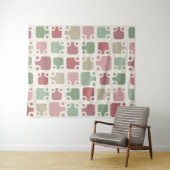 Mid Century Modern Pattern Christmas Wandkleed (In Situ (horizontaal))