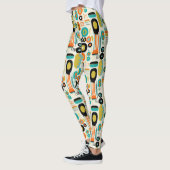 Mid Century Modern Pattern Colorful Retro Stylish Leggings (Links)