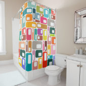Mid-Century Modern Pattern Douchegordijn (In situ)
