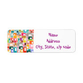 Mid-Century Modern Pattern Etiket (Voorkant)