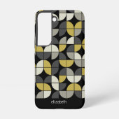 Mid Century Modern Pattern - Grey Gold Black Name Samsung Galaxy Hoesje (Achterkant)