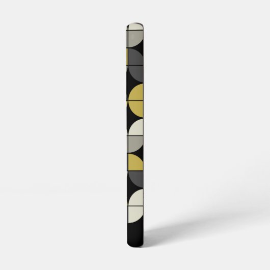Mid Century Modern Pattern - Grey Gold Black Name Samsung Galaxy Hoesje (Linkerkant)