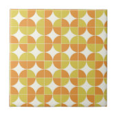 Mid Century Modern Pattern in Sinaasappel en geel Tegeltje (Voorkant)