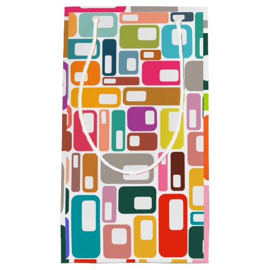Mid-Century Modern Pattern Klein Cadeauzakje (Voorkant)