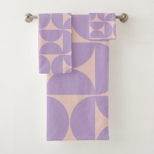 Mid Century Modern Pattern Lavender Bad Handdoek