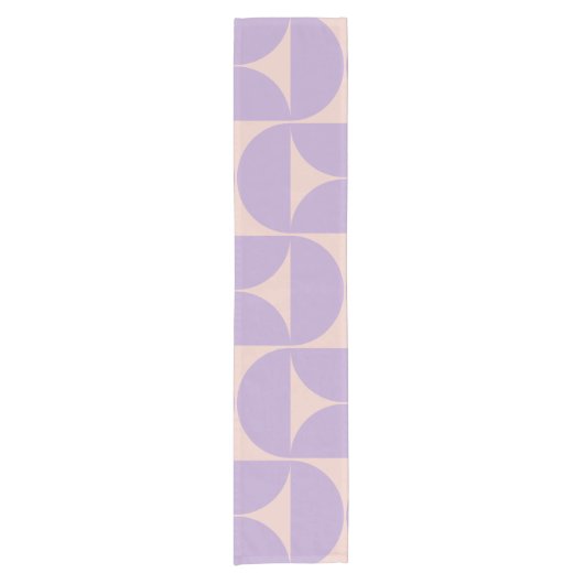 Mid Century Modern Pattern Lavender Korte Tafelloper (Voorkant)