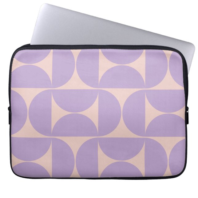 Mid Century Modern Pattern Lavender Laptop Sleeve (Voorkant)