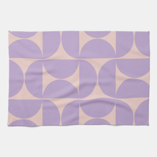 Mid Century Modern Pattern Lavender Theedoek (Horizontaal)