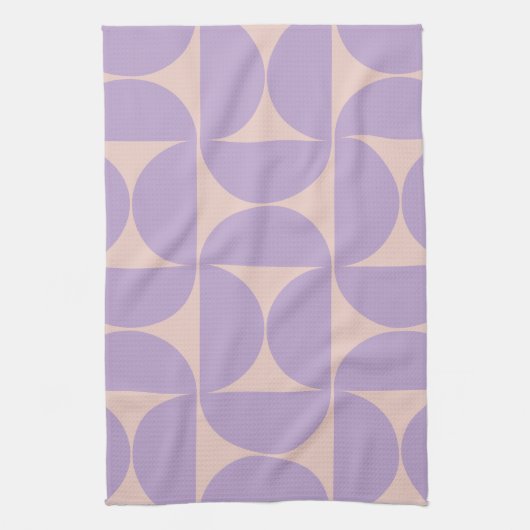 Mid Century Modern Pattern Lavender Theedoek (Verticaal)