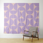 Mid Century Modern Pattern Lavender Wandkleed (In Situ (horizontaal))