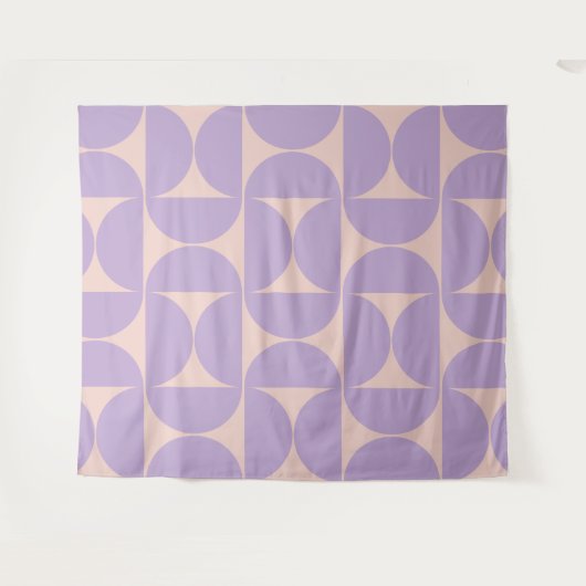 Mid Century Modern Pattern Lavender Wandkleed (Voorkant (horizontaal))