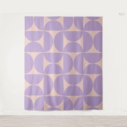 Mid Century Modern Pattern Lavender Wandkleed (Voorkant)