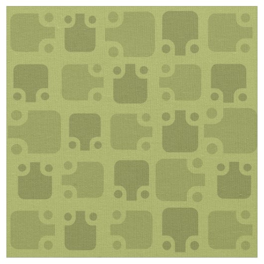 Mid Century Modern Pattern Olive Green Stof (Close Up)