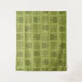 Mid Century Modern Pattern Olive Green Wandkleed (Voorkant)