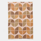 Mid Century Modern Pattern oranje bruin Theedoek (Verticaal)
