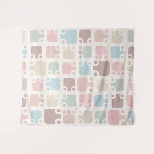 Mid Century Modern Pattern Pastel Wandkleed (Voorkant (horizontaal))