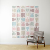 Mid Century Modern Pattern Pastel Wandkleed (In situ)