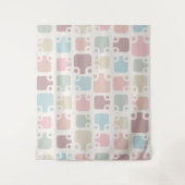 Mid Century Modern Pattern Pastel Wandkleed (Voorkant)