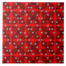 Mid Century Modern Pattern (rood en zwart) Tegeltje