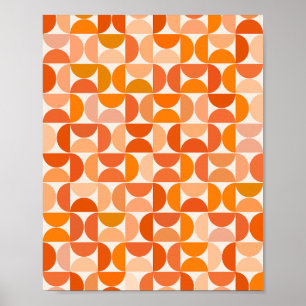 Mid Century Modern Pattern Sinaasappel Poster