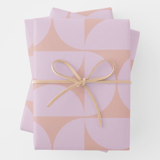 Mid Century Modern Pattern Soft Pastel Lila Inpakpapier Vel (In situ)