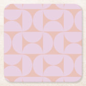 Mid Century Modern Pattern Soft Pastel Lila Kartonnen Onderzetters (Voorkant)