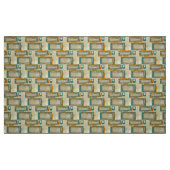 Mid-Century Modern Pattern Turquoise Oranje Fabric Stof (Fat Quarter)