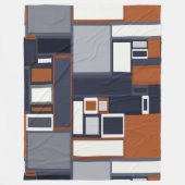Mid Century Modern Pattern van de marine en Rust Fleece Deken (Voorkant)