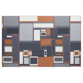 Mid Century Modern Pattern van de marine en Rust Stof (Fat Quarter)