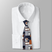 Mid Century Modern Pattern van de marine en Rust Stropdas (Gebonden)