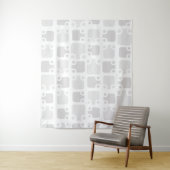 Mid Century Modern Pattern White Wandkleed (In situ)