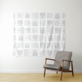 Mid Century Modern Pattern White Wandkleed (In Situ (horizontaal))
