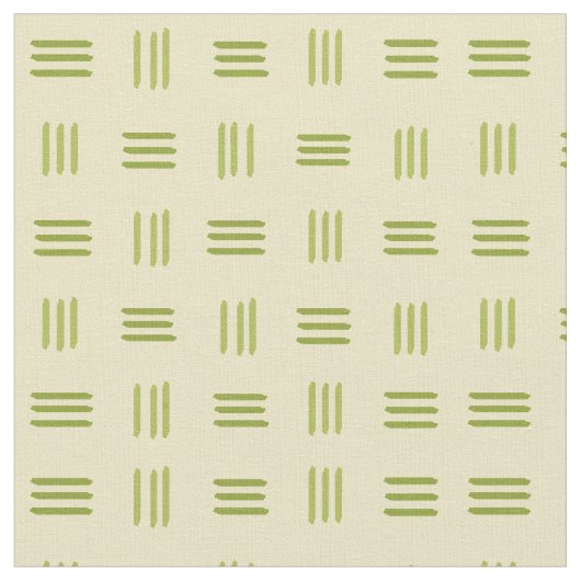 Mid Century Modern Patterned Lines (Limoen) Stof (Close Up)