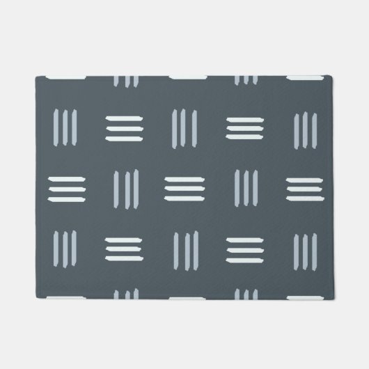 Mid Century Modern Patterned Lines (Slate) Deurmat (Voorkant)