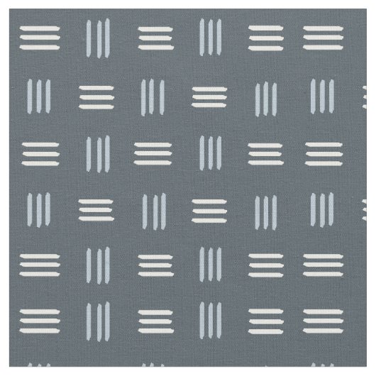 Mid Century Modern Patterned Lines (Slate) Stof (Close Up)