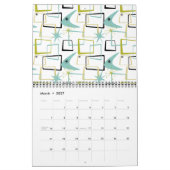 Mid Century Modern Patterns #1 Original Art Retro Kalender (Mar 2027)