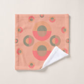 Mid-Century Modern Peach and Olive Bad Handdoek (Wasdoekje)