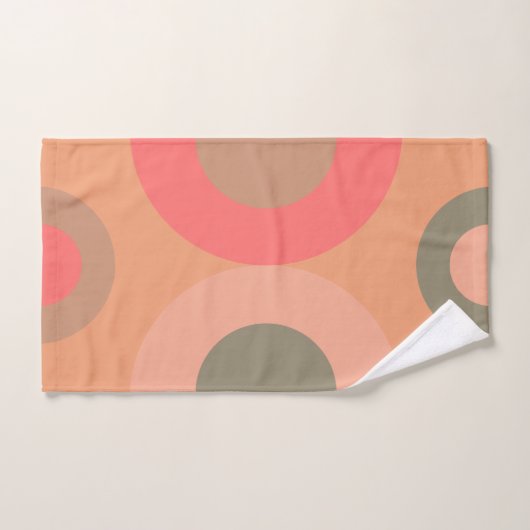 Mid-Century Modern Peach and Olive Bad Handdoek (Handdoek)
