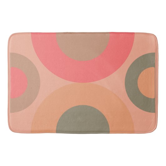 Mid-Century Modern Peach and Olive Badmat (Voorkant)