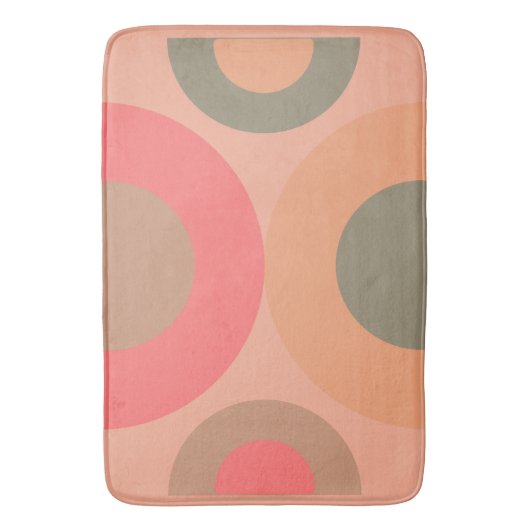 Mid-Century Modern Peach and Olive Badmat (Voorkant Verticaal)