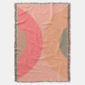 Mid-Century Modern Peach and Olive Deken (Voorkant Verticaal)