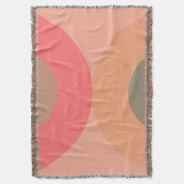 Mid-Century Modern Peach and Olive Deken