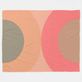 Mid-Century Modern Peach and Olive Fleece Deken (Voorkant (Horizontaal))