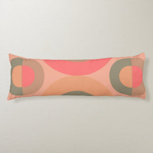 Mid-Century Modern Peach and Olive Lichaamskussen